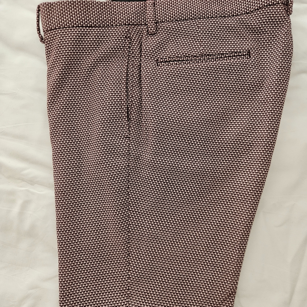 ASOS Men's Dress Pants in Red and White Birdseye Pattern